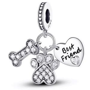 Genuine925 sterling silver best friend  dog beads for original Pandora bracelet